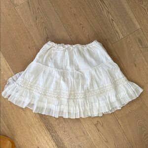 Aeropostale White A-Line Skirt with Ruffle Hem
